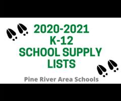 2020-2021 K-12 School Supply Lists