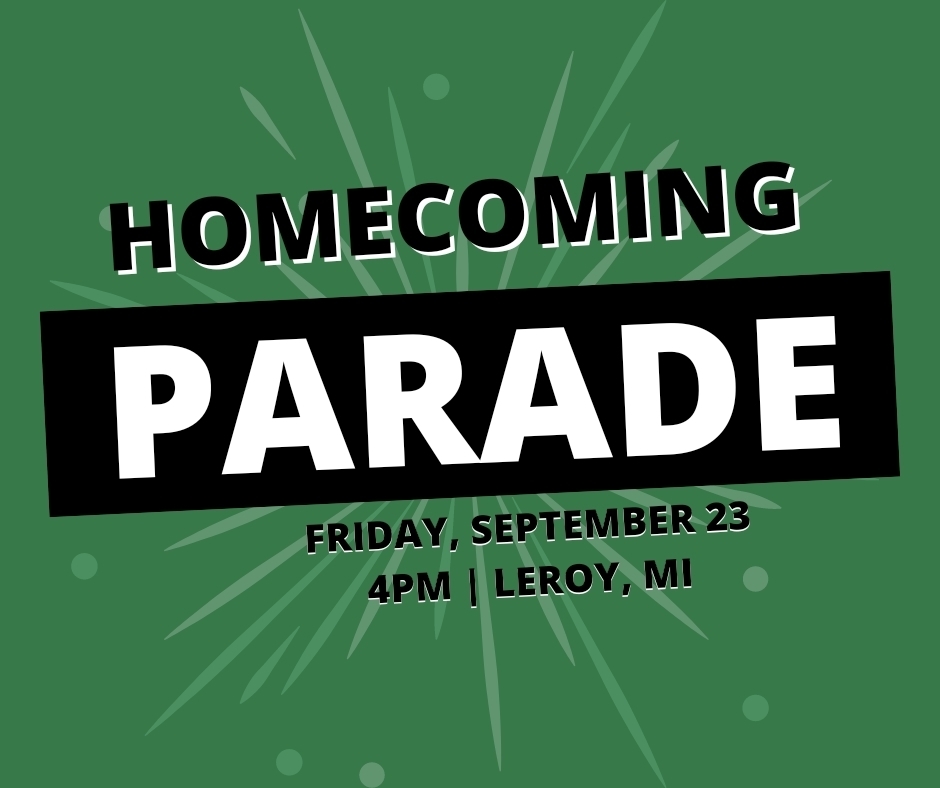 graphic with date and time of homecoming parade